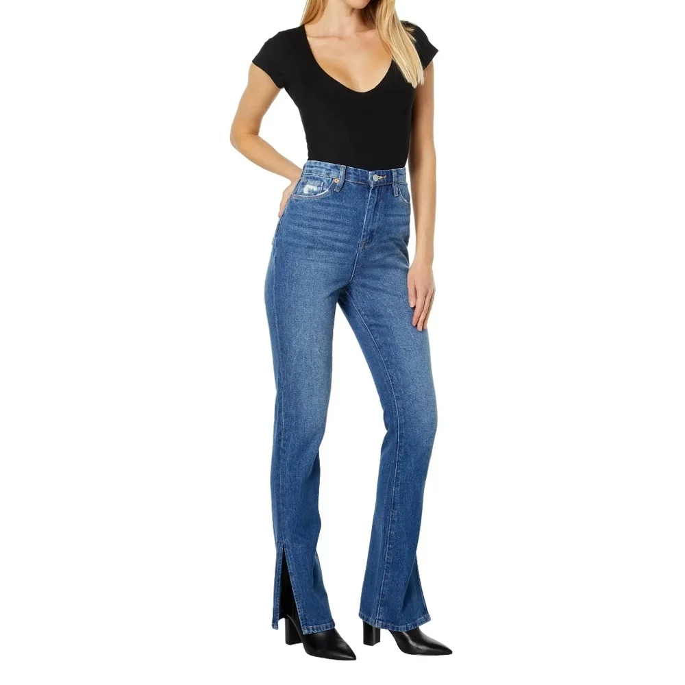 NWT BlankNYC Being Alive Wash Cooper Side Slit Long Slim Straight Leg Jeans 27 - Picture 11 of 11